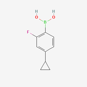 (4-Cyclopropyl-2-fluorophenyl)boronic acid chemical structure (CAS 2225175-39-1)