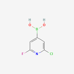(2-Chloro-6-fluoropyridin-4-yl)boronic acid chemical structure (CAS 2225176-58-7)