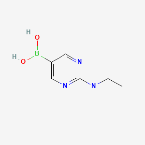 (2-(Ethyl(methyl)amino)pyrimidin-5-yl)boronic acid chemical structure (CAS 2225180-60-7)