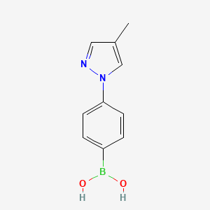 (4-(4-Methyl-1H-pyrazol-1-yl)phenyl)boronic acid chemical structure (CAS 2225181-67-7)