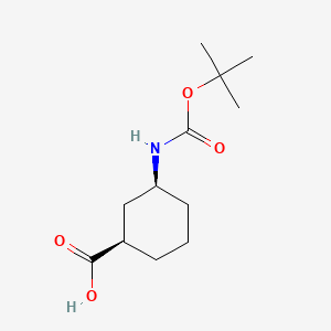 (1R,3S)-3-((tert-Butoxycarbonyl)amino)cyclohexanecarboxylic acid chemical structure (CAS 222530-39-4)