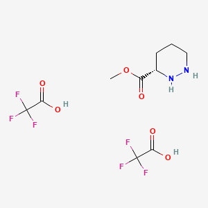 Methyl (S)-hexahydropyridazine-3-carboxylate bis(2,2,2-trifluoroacetate) chemical structure (CAS 222556-22-1)