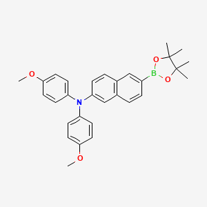 N,N-Bis(4-methoxyphenyl)-6-(4,4,5,5-tetramethyl-1,3,2-dioxaborolan-2-yl)naphthalen-2-amine chemical structure (CAS 2225806-07-3)