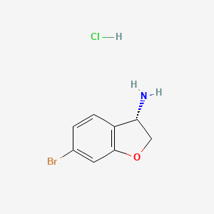 (S)-6-Bromo-2,3-dihydrobenzofuran-3-amine hydrochloride chemical structure (CAS 2225878-88-4)