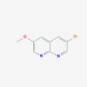 3-Bromo-6-methoxy-1,8-naphthyridine chemical structure (CAS 2225879-19-4)