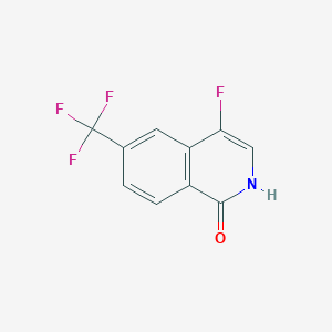 4-Fluoro-6-(trifluoromethyl)isoquinolin-1-ol chemical structure (CAS 2225879-23-0)