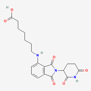 7-((2-(2,6-Dioxopiperidin-3-yl)-1,3-dioxoisoindolin-4-yl)amino)heptanoic acid chemical structure (CAS 2225940-50-9)