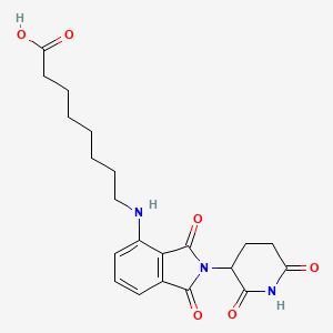 8-((2-(2,6-Dioxopiperidin-3-yl)-1,3-dioxoisoindolin-4-yl)amino)octanoic acid chemical structure (CAS 2225940-51-0)