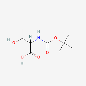 2-((tert-Butoxycarbonyl)amino)-3-hydroxybutanoic acid chemical structure (CAS 2226362-28-1)