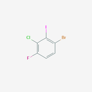 1-Bromo-3-chloro-4-fluoro-2-iodobenzene chemical structure (CAS 2226439-58-1)