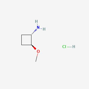(1S,2S)-2-Methoxycyclobutan-1-amine hydrochloride chemical structure (CAS 2227197-86-4)