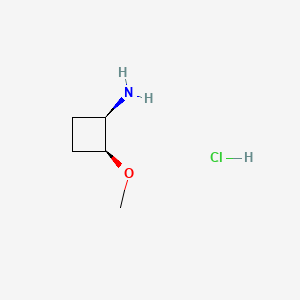 (1R,2S)-2-Methoxycyclobutan-1-amine hydrochloride chemical structure (CAS 2227197-91-1)