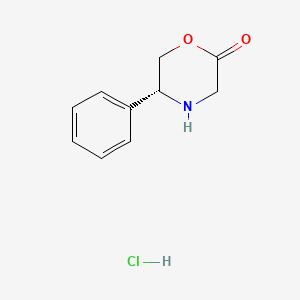 (R)-5-Phenylmorpholin-2-one hydrochloride chemical structure (CAS 2227198-96-9)