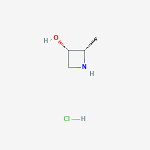 (2S,3S)-2-Methylazetidin-3-ol hydrochloride chemical structure (CAS 2227199-20-2)