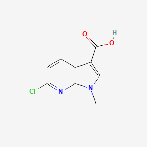 6-chloro-1-methyl-1H-pyrrolo[2,3-b]pyridine-3-carboxylic acid chemical structure (CAS 2227204-98-8)