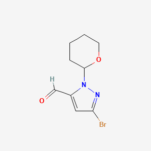 3-Bromo-1-(oxan-2-yl)-1H-pyrazole-5-carbaldehyde chemical structure (CAS 2227206-50-8)