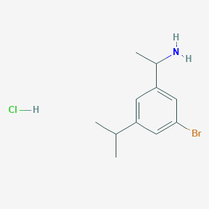 1-(3-Bromo-5-isopropylphenyl)ethan-1-amine hydrochloride chemical structure (CAS 2227272-85-5)