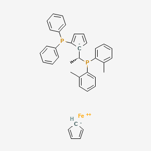 (2R)-1-[(1R)-1-[Bis(2-methylphenyl)phosphino]ethyl]-2-(diphenylphosphino)ferrocene chemical structure (CAS 2227392-47-2)
