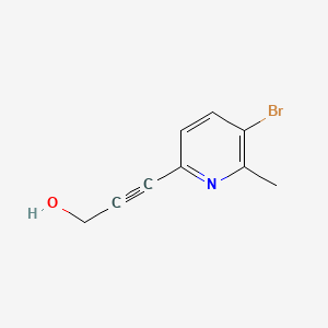 3-(5-Bromo-6-methylpyridin-2-yl)prop-2-yn-1-ol chemical structure (CAS 2227448-95-3)