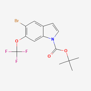 tert-Butyl 5-bromo-6-(trifluoromethoxy)-1H-indole-1-carboxylate chemical structure (CAS 2227479-96-9)