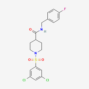 1-((3,5-Dichlorophenyl)sulfonyl)-N-(4-fluorobenzyl)piperidine-4-carboxamide chemical structure (CAS 2227549-00-8)