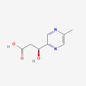 (S)-3-Hydroxy-3-(5-methylpyrazin-2-yl)propanoic acid chemical structure (CAS 2227767-08-8)