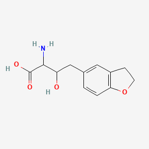 2-Amino-4-(2,3-dihydrobenzofuran-5-yl)-3-hydroxybutanoic acid chemical structure (CAS 2228124-90-9)
