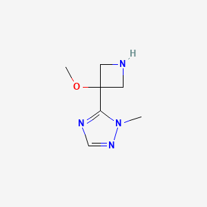 5-(3-Methoxyazetidin-3-yl)-1-methyl-1H-1,2,4-triazole chemical structure (CAS 2228163-08-2)