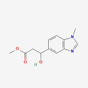Methyl 3-hydroxy-3-(1-methyl-1H-benzo[d]imidazol-5-yl)propanoate chemical structure (CAS 2228388-82-5)