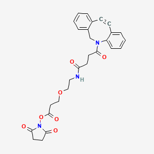 2,5-Dioxo-1-pyrrolidinyl 3-[2-[[4-(11,12-didehydrodibenz[b,f]azocin-5(6H)-yl)-1,4-dioxobutyl]amino]ethoxy]propanoate chemical structure (CAS 2228857-34-7)