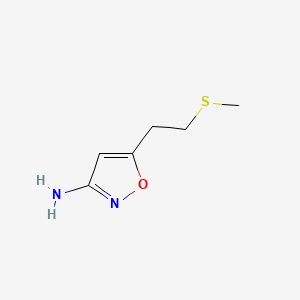 5-(2-(Methylthio)ethyl)isoxazol-3-amine chemical structure (CAS 2228911-51-9)