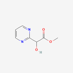 Methyl 2-hydroxy-2-(pyrimidin-2-yl)acetate chemical structure (CAS 2229155-57-9)