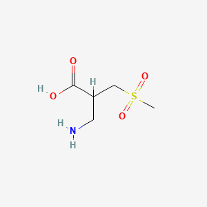 3-Amino-2-((methylsulfonyl)methyl)propanoic acid chemical structure (CAS 2229635-87-2)