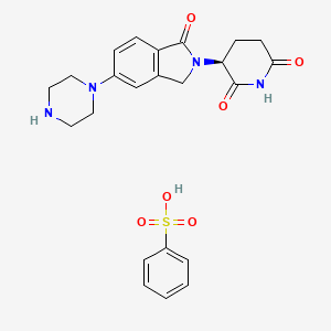 (S)-3-(1-Oxo-5-(piperazin-1-yl)isoindolin-2-yl)piperidine-2,6-dione benzenesulfonate chemical structure (CAS 2229714-16-1)