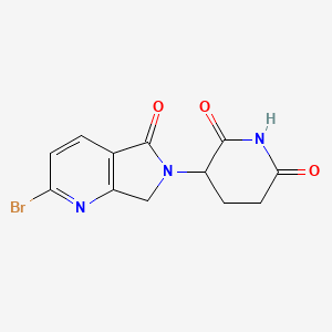 3-(2-Bromo-5-oxo-5,7-dihydro-6H-pyrrolo[3,4-b]pyridin-6-yl)piperidine-2,6-dione chemical structure (CAS 2229724-66-5)