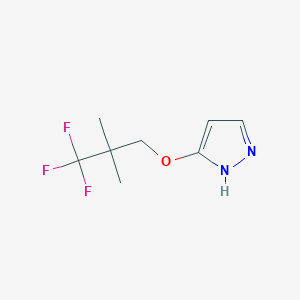 3-(3,3,3-Trifluoro-2,2-dimethylpropoxy)-1H-pyrazole chemical structure (CAS 2229861-15-6)