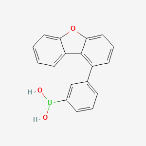 (3-(Dibenzo[b,d]furan-1-yl)phenyl)boronic acid chemical structure (CAS 2229864-76-8)