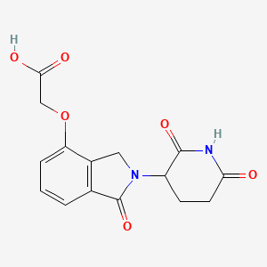 2-((2-(2,6-Dioxopiperidin-3-yl)-1-oxoisoindolin-4-yl)oxy)acetic acid chemical structure (CAS 2229976-16-1)