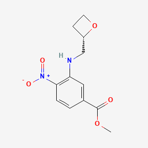Methyl (S)-4-nitro-3-((oxetan-2-ylmethyl)amino)benzoate chemical structure (CAS 2230200-72-1)