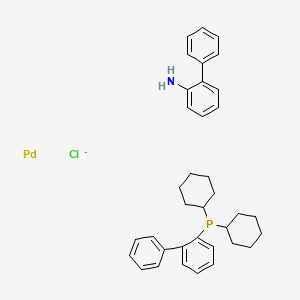 Chloro(2-dicyclohexylphosphino-1,1-biphenyl)[2-(2-amino-1,1-biphenyl)]palladium(II) chemical structure (CAS 2230788-61-9)