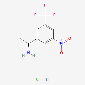 (R)-1-(3-Nitro-5-(trifluoromethyl)phenyl)ethan-1-amine hydrochloride chemical structure (CAS 2230840-47-6)