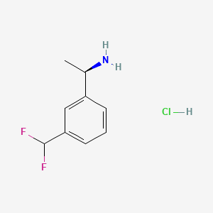 (R)-1-(3-(Difluoromethyl)phenyl)ethan-1-amine hydrochloride chemical structure (CAS 2230840-55-6)