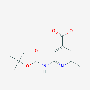 Methyl 2-((tert-butoxycarbonyl)amino)-6-methylisonicotinate chemical structure (CAS 2230871-74-4)