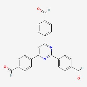 4,4',4''-(Pyrimidine-2,4,6-triyl)tribenzaldehyde chemical structure (CAS 2230887-23-5)