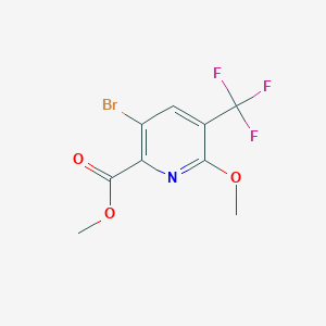 Methyl 3-bromo-6-methoxy-5-(trifluoromethyl)picolinate chemical structure (CAS 2230999-44-5)