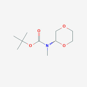 (S)-tert-butyl (1,4-dioxan-2-yl)methylcarbamate chemical structure (CAS 2231663-21-9)
