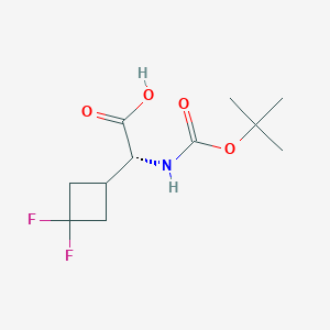 (R)-2-((tert-Butoxycarbonyl)amino)-2-(3,3-difluorocyclobutyl)acetic acid chemical structure (CAS 2231663-53-7)
