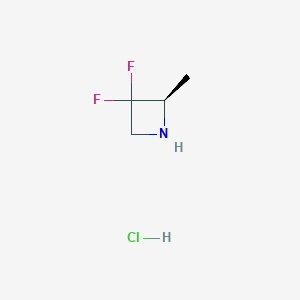 (R)-3,3-Difluoro-2-methylazetidine hydrochloride chemical structure (CAS 2231665-78-2)