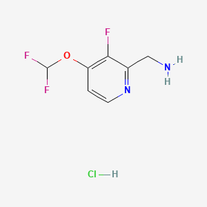 (4-(Difluoromethoxy)-3-fluoropyridin-2-yl)methanamine hydrochloride chemical structure (CAS 2231673-38-2)
