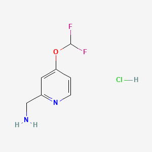 (4-(Difluoromethoxy)pyridin-2-yl)methanamine hydrochloride chemical structure (CAS 2231673-75-7)